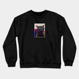 CAT ZONING OUT MEME Crewneck Sweatshirt